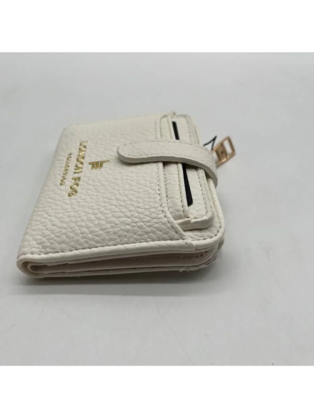 London Fog White Pebbled Faux Leather Wallet